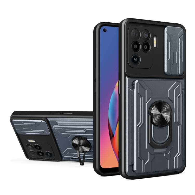 For OPPO A94 / Reno5 F Sliding Camshield Card Phone Case