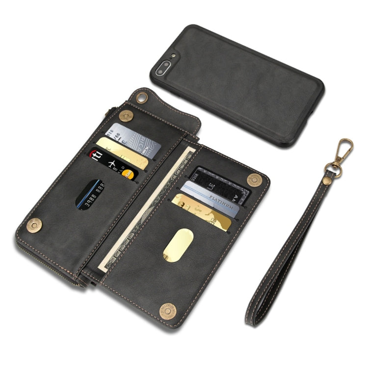 For iPhone 7 Plus / 8 Plus Multi-function PU + TPU Horizontal Flip Leather Case with Card Slots & Wallet & Photo Frame & Lanyard