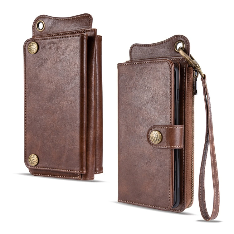 For iPhone 11 Pro Multi-function PU + TPU Horizontal Flip Leather Case with Card Slots & Wallet & Photo Frame & Lanyard(Dark Brown)