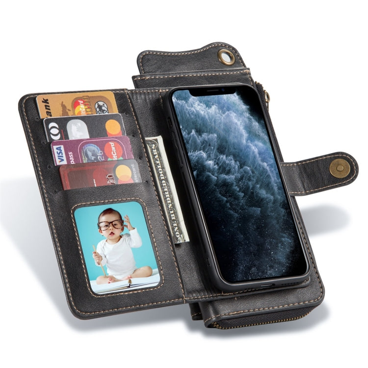 For iPhone 11 Multi-function PU + TPU Horizontal Flip Leather Case with Card Slots & Wallet & Photo Frame & Lanyard(Black)