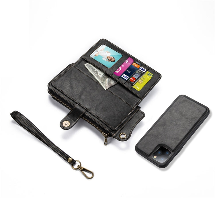 For iPhone 11 Multi-function PU + TPU Horizontal Flip Leather Case with Card Slots & Wallet & Photo Frame & Lanyard(Black)