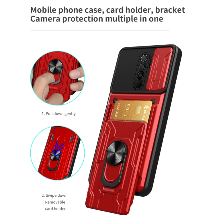 For Xiaomi Redmi 9 Sliding Camshield Card Phone Case
