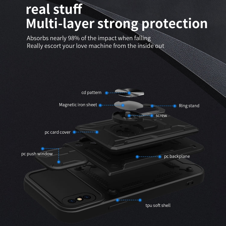 For iPhone X / XS Sliding Camshield Card Phone Case