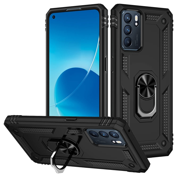 For OPPO Reno6 5G Shockproof TPU + PC Holder Phone Case