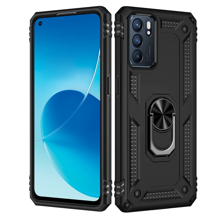 For OPPO Reno6 5G Shockproof TPU + PC Holder Phone Case