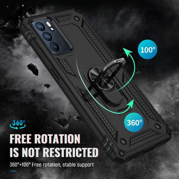 For OPPO Reno6 5G Shockproof TPU + PC Holder Phone Case