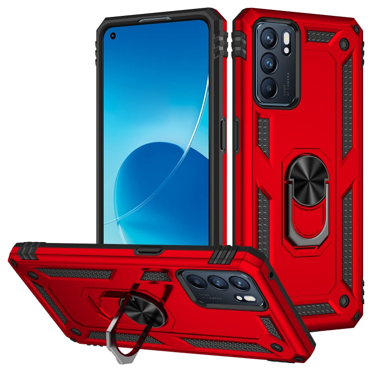 For OPPO Reno6 5G Shockproof TPU + PC Holder Phone Case