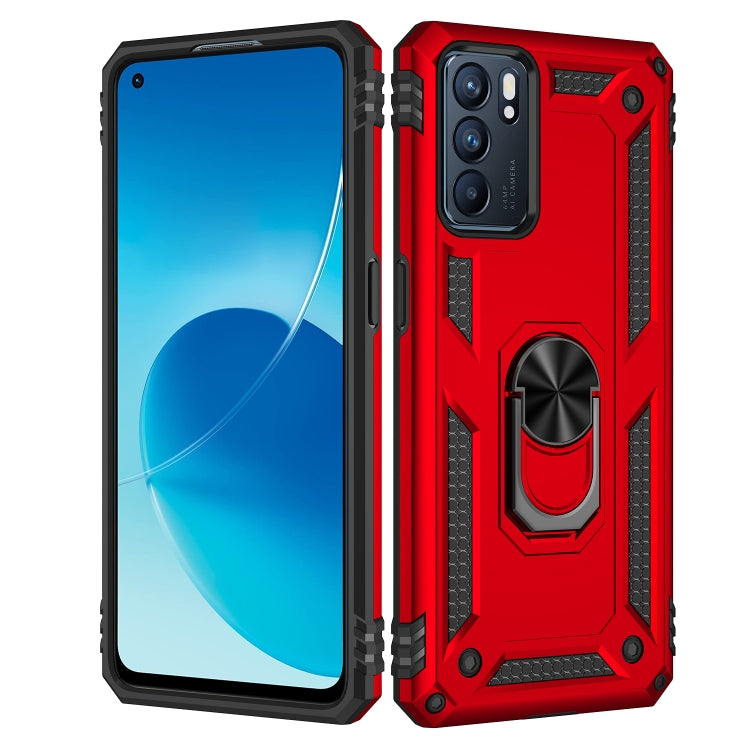 For OPPO Reno6 5G Shockproof TPU + PC Holder Phone Case