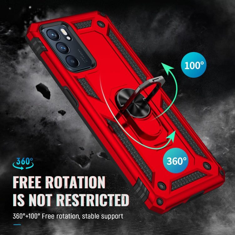 For OPPO Reno6 5G Shockproof TPU + PC Holder Phone Case
