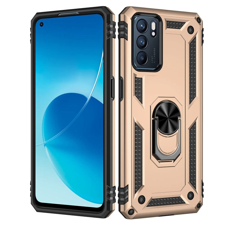 For OPPO Reno6 5G Shockproof TPU + PC Holder Phone Case