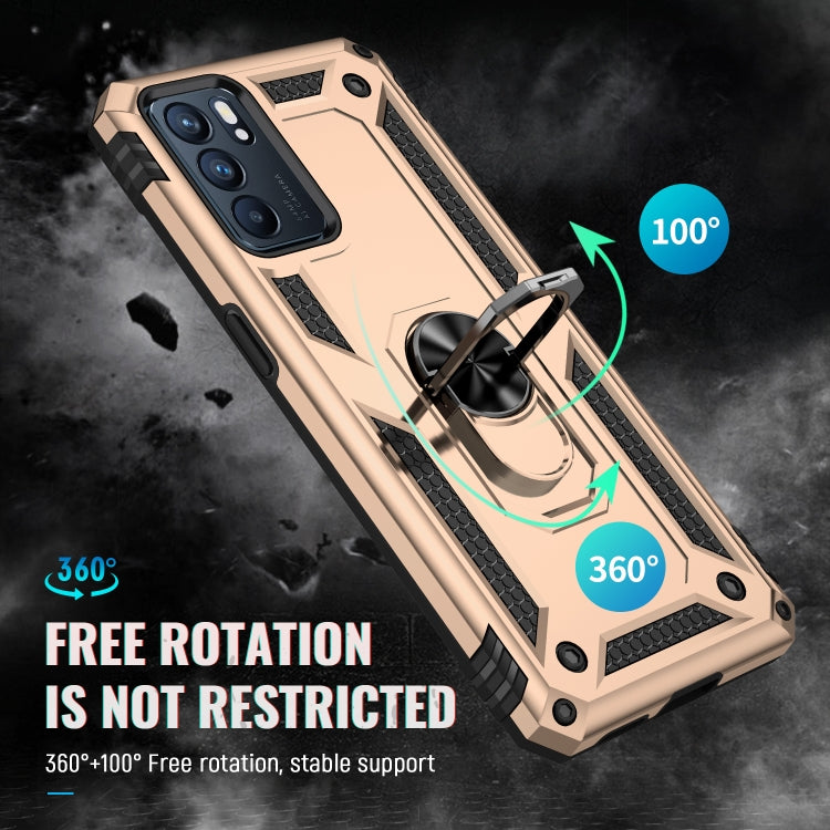 For OPPO Reno6 5G Shockproof TPU + PC Holder Phone Case