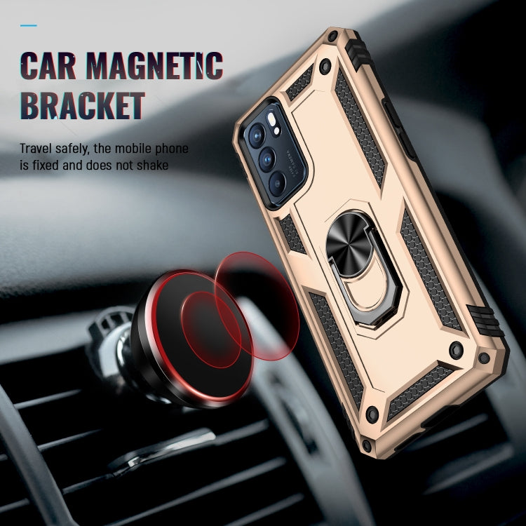 For OPPO Reno6 5G Shockproof TPU + PC Holder Phone Case