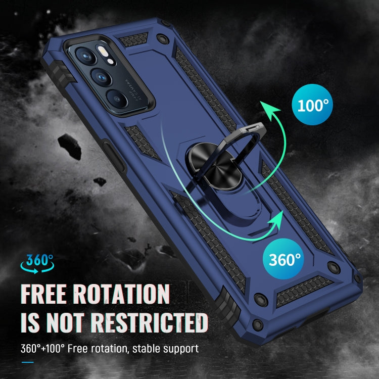 For OPPO Reno6 5G Shockproof TPU + PC Holder Phone Case