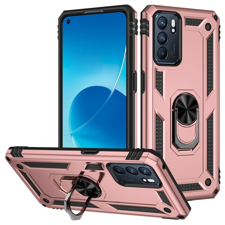 For OPPO Reno6 5G Shockproof TPU + PC Holder Phone Case