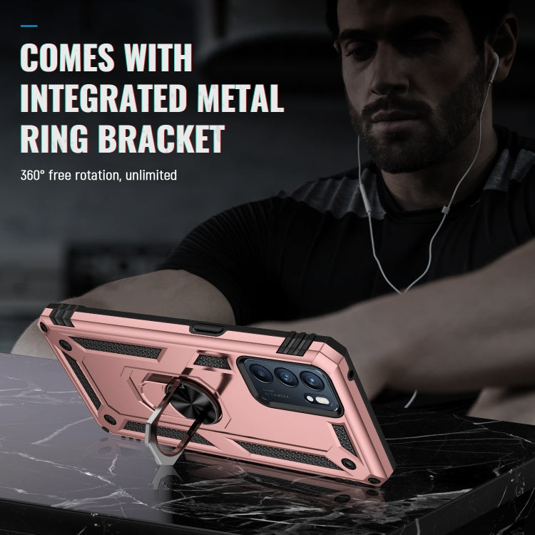 For OPPO Reno6 5G Shockproof TPU + PC Holder Phone Case