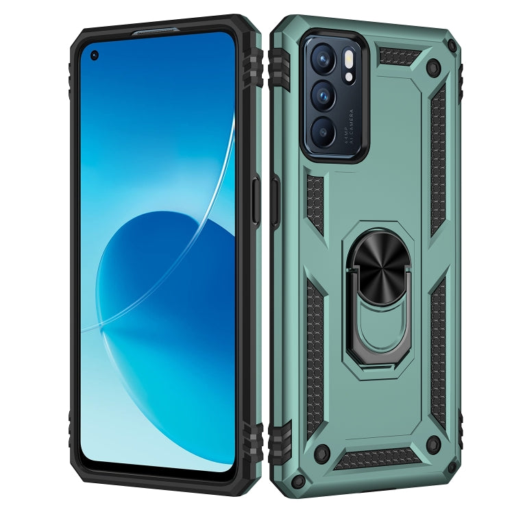 For OPPO Reno6 5G Shockproof TPU + PC Holder Phone Case