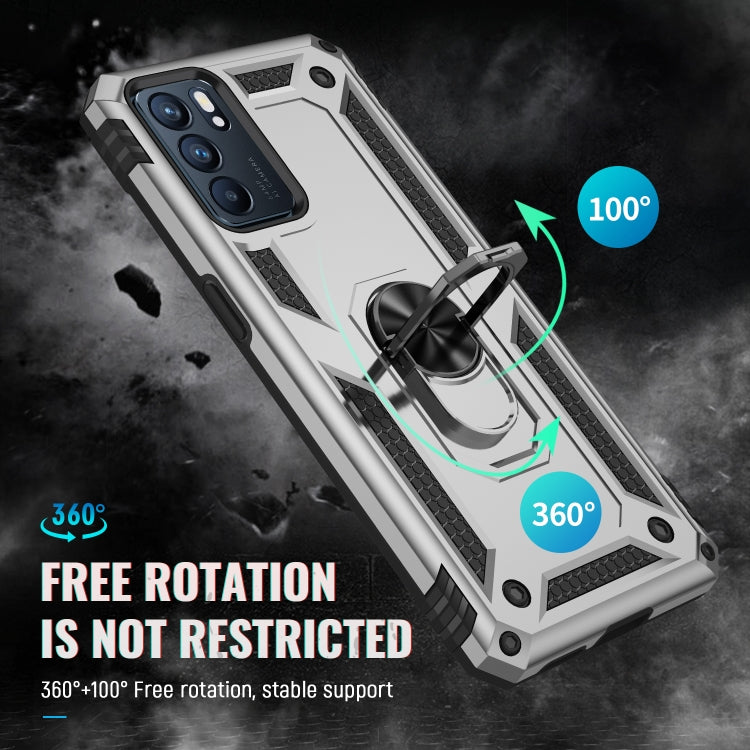 For OPPO Reno6 5G Shockproof TPU + PC Holder Phone Case