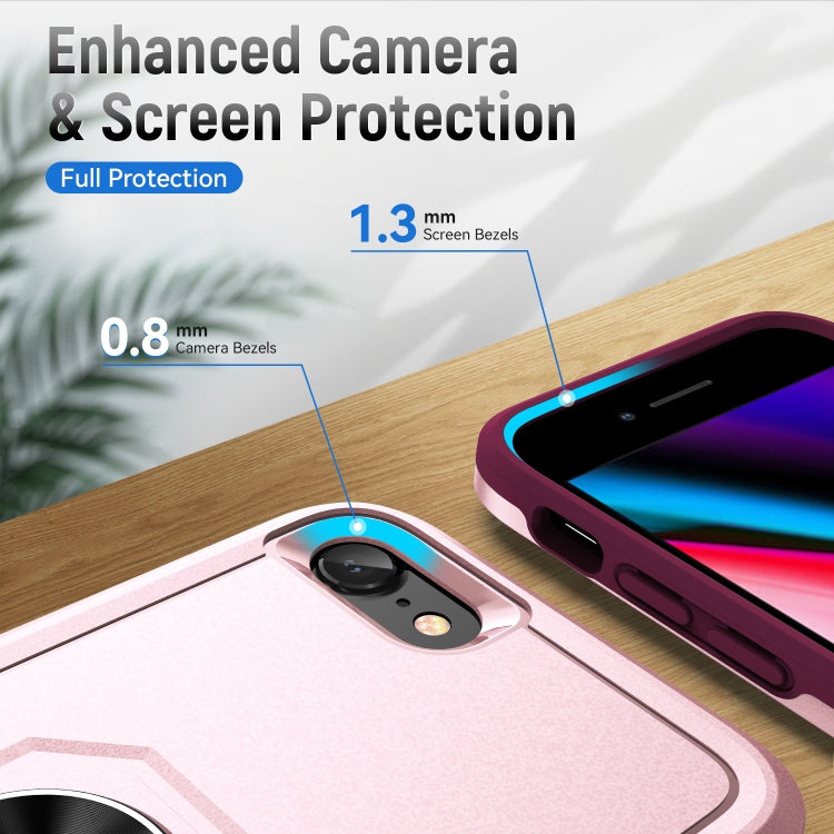 For iPhone SE 2022 / SE 2020 / 8 / 7 Pioneer Armor Heavy Duty PC + TPU Holder Phone Case