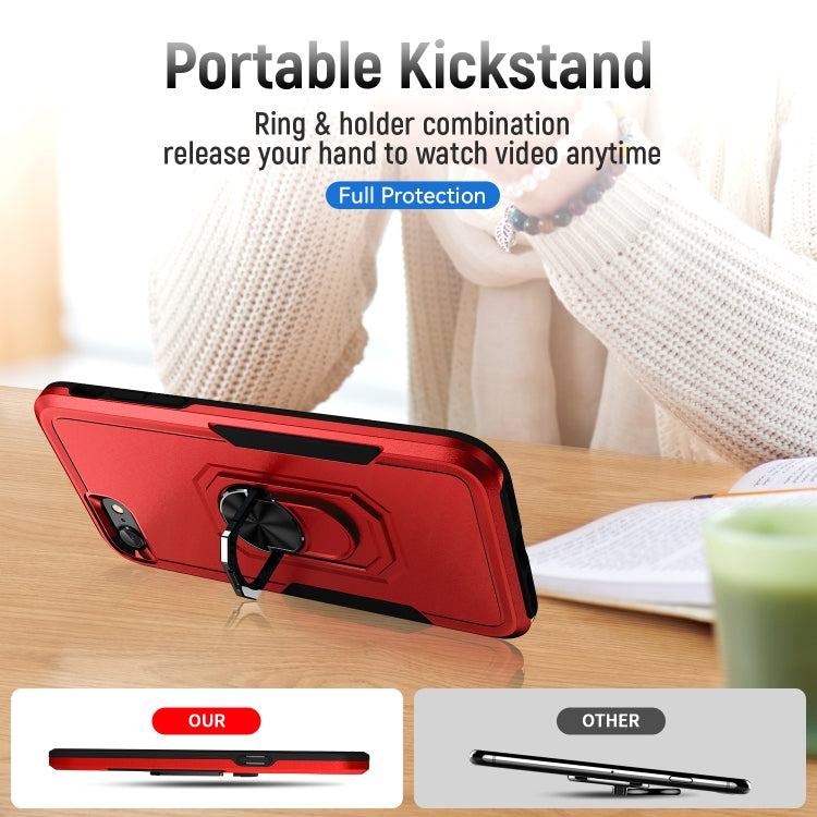 For iPhone SE 2022 / SE 2020 / 8 / 7 Pioneer Armor Heavy Duty PC + TPU Holder Phone Case