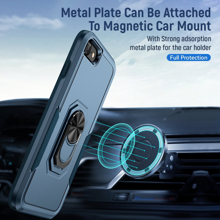 For iPhone SE 2022 / SE 2020 / 8 / 7 Pioneer Armor Heavy Duty PC + TPU Holder Phone Case