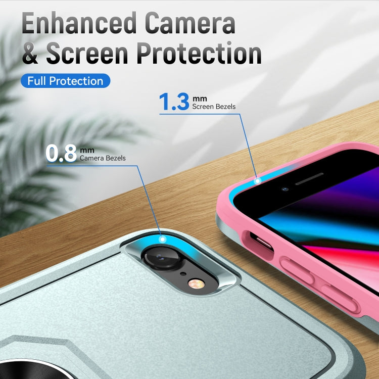 For iPhone SE 2022 / SE 2020 / 8 / 7 Pioneer Armor Heavy Duty PC + TPU Holder Phone Case