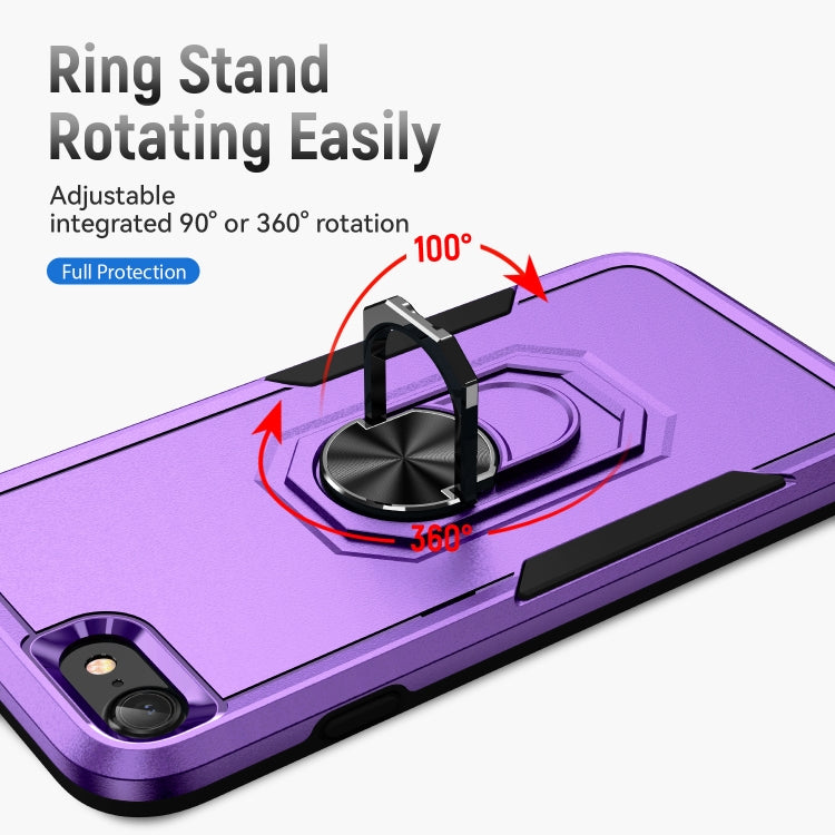 For iPhone SE 2022 / SE 2020 / 8 / 7 Pioneer Armor Heavy Duty PC + TPU Holder Phone Case