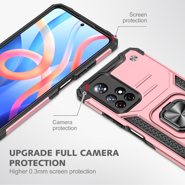 For Xiaomi Redmi Note 11 Magnetic Armor TPU + PC Holder Phone Case