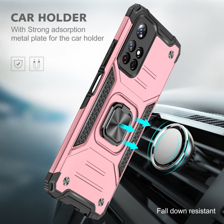 For Xiaomi Redmi Note 11 Magnetic Armor TPU + PC Holder Phone Case