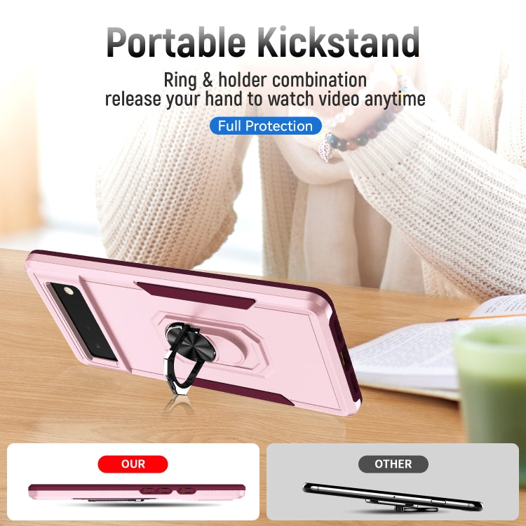 For Google Pixel 6 Pioneer Armor Heavy Duty PC + TPU Holder Phone Case