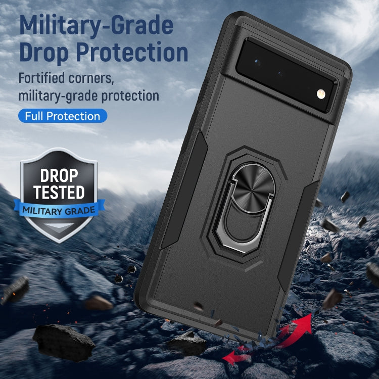 For Google Pixel 6 Pioneer Armor Heavy Duty PC + TPU Holder Phone Case