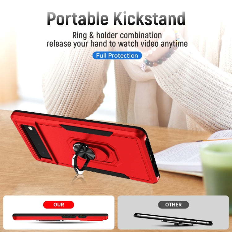 For Google Pixel 6 Pioneer Armor Heavy Duty PC + TPU Holder Phone Case