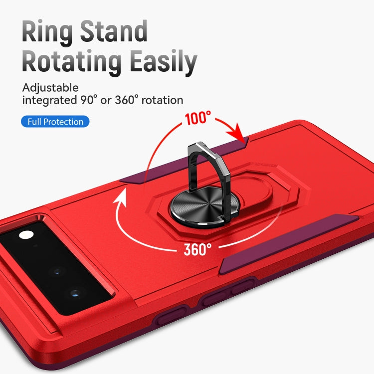 For Google Pixel 6 Pioneer Armor Heavy Duty PC + TPU Holder Phone Case