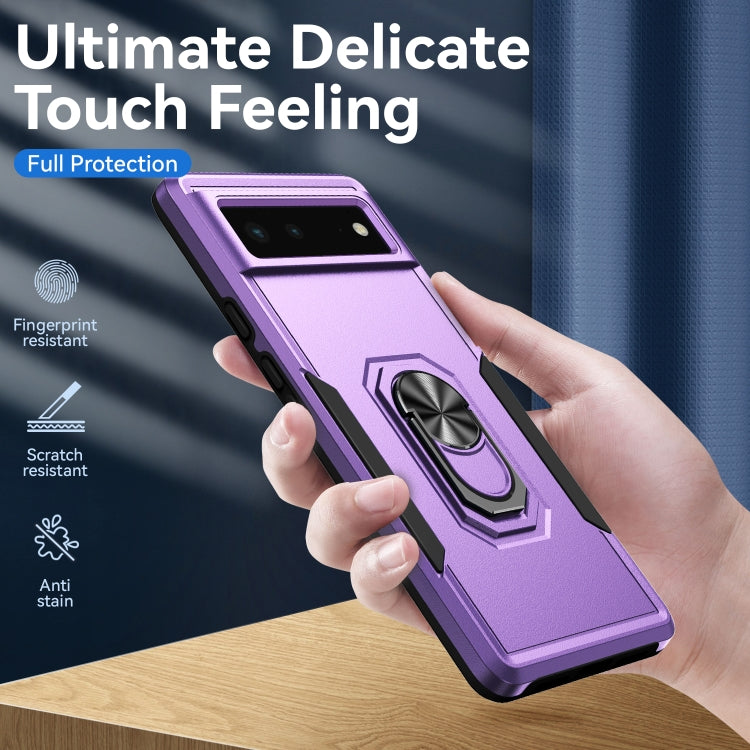 For Google Pixel 6 Pioneer Armor Heavy Duty PC + TPU Holder Phone Case