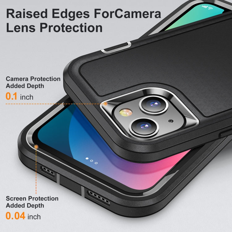 For iPhone 13 mini 3 in 1 Rugged Holder Phone Case