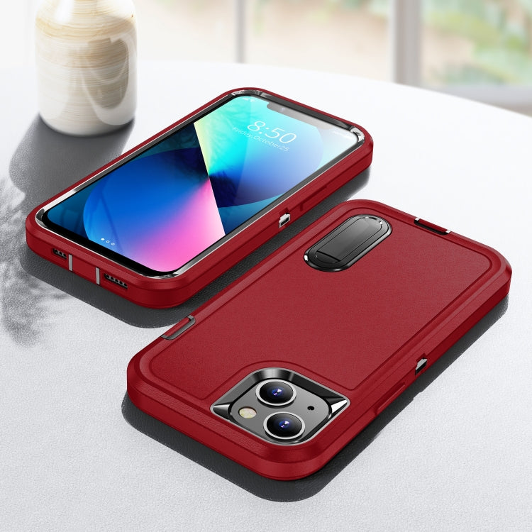 For iPhone 13 mini 3 in 1 Rugged Holder Phone Case