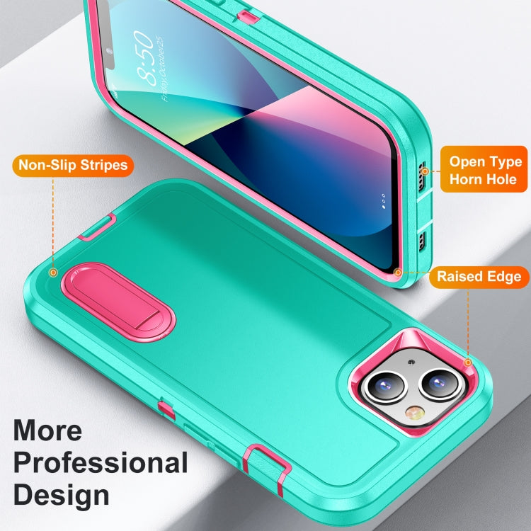 For iPhone 13 mini 3 in 1 Rugged Holder Phone Case