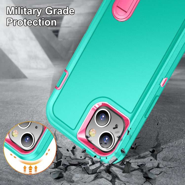 For iPhone 13 mini 3 in 1 Rugged Holder Phone Case