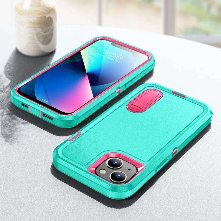 For iPhone 13 mini 3 in 1 Rugged Holder Phone Case