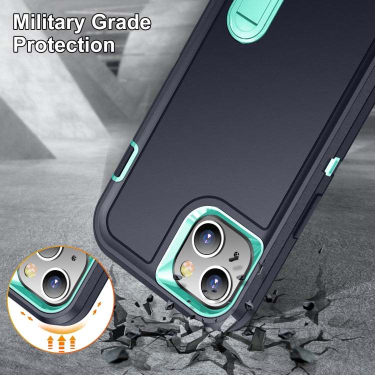 For iPhone 13 mini 3 in 1 Rugged Holder Phone Case