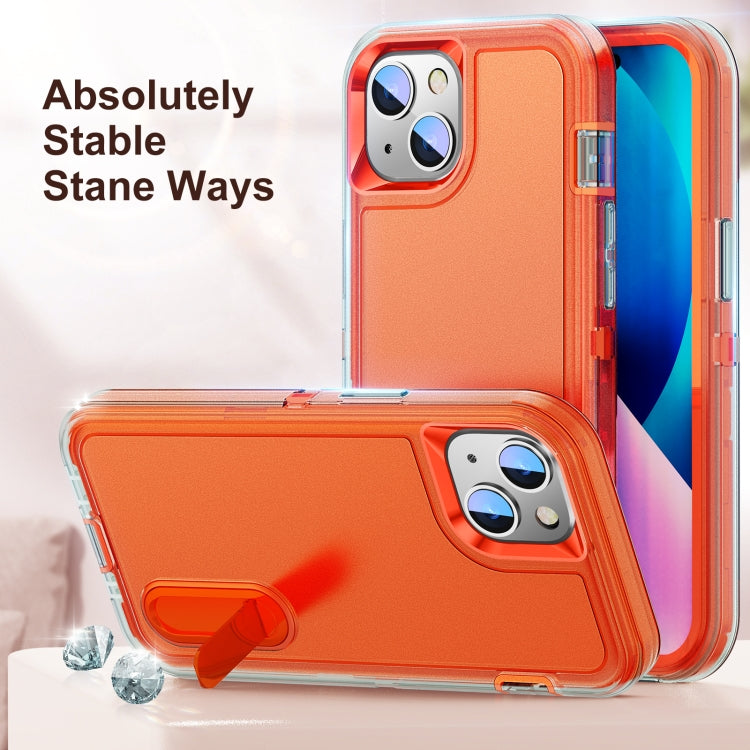 For iPhone 13 mini 3 in 1 Rugged Holder Phone Case