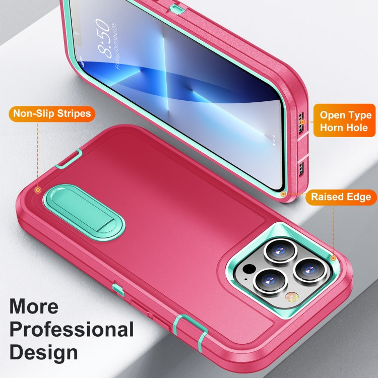 For iPhone 13 Pro Max 3 in 1 Rugged Holder Phone Case