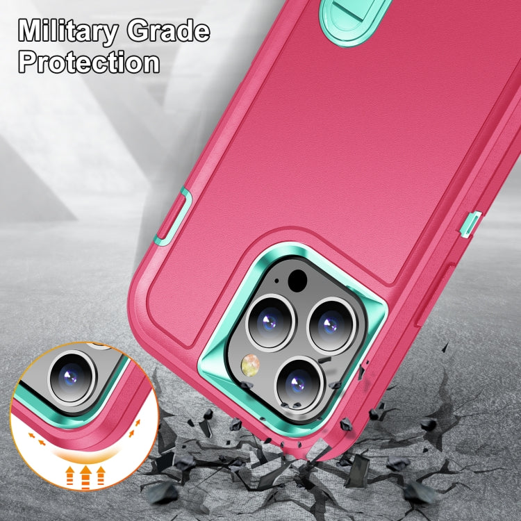 For iPhone 13 Pro Max 3 in 1 Rugged Holder Phone Case