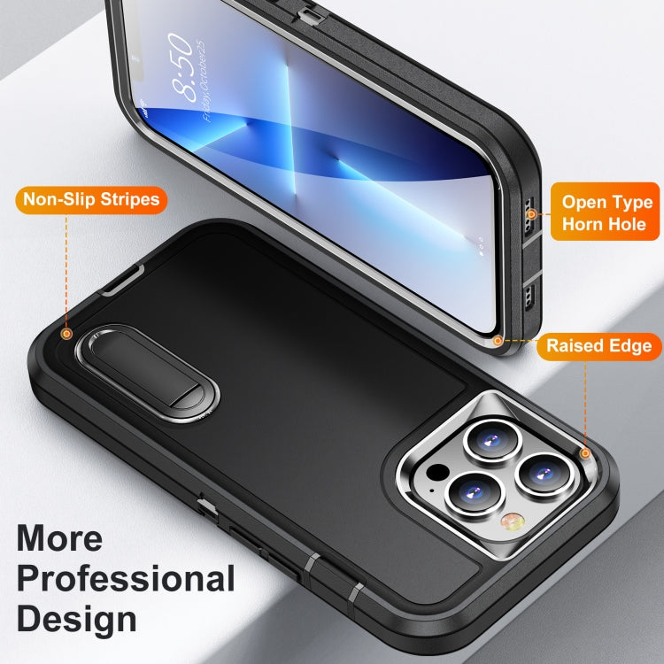 For iPhone 13 Pro Max 3 in 1 Rugged Holder Phone Case