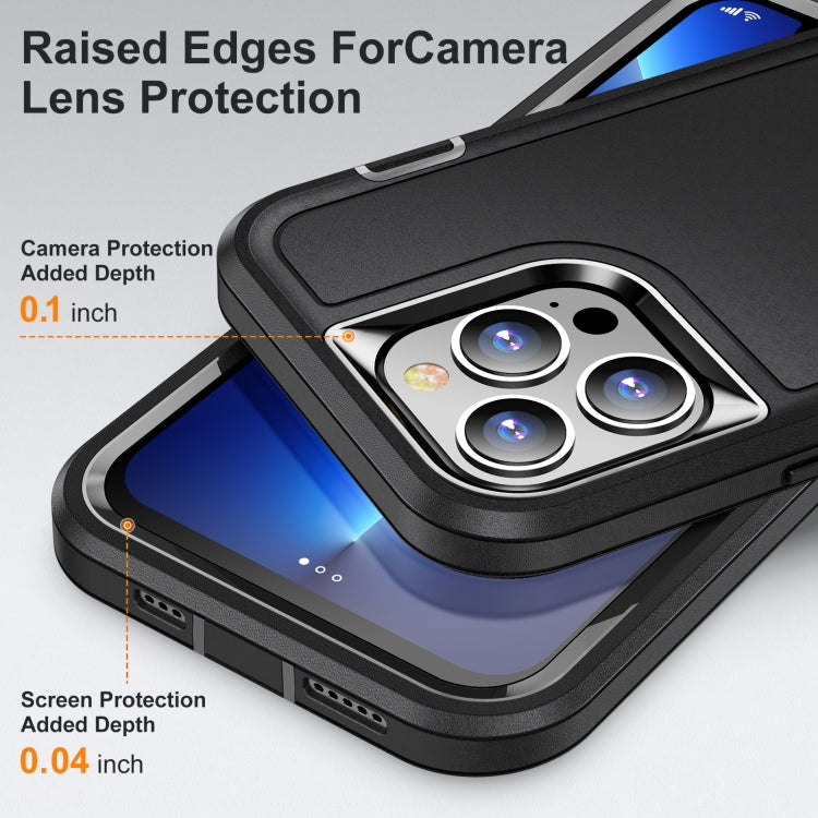 For iPhone 13 Pro Max 3 in 1 Rugged Holder Phone Case