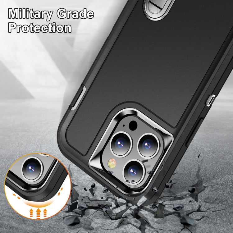 For iPhone 13 Pro Max 3 in 1 Rugged Holder Phone Case
