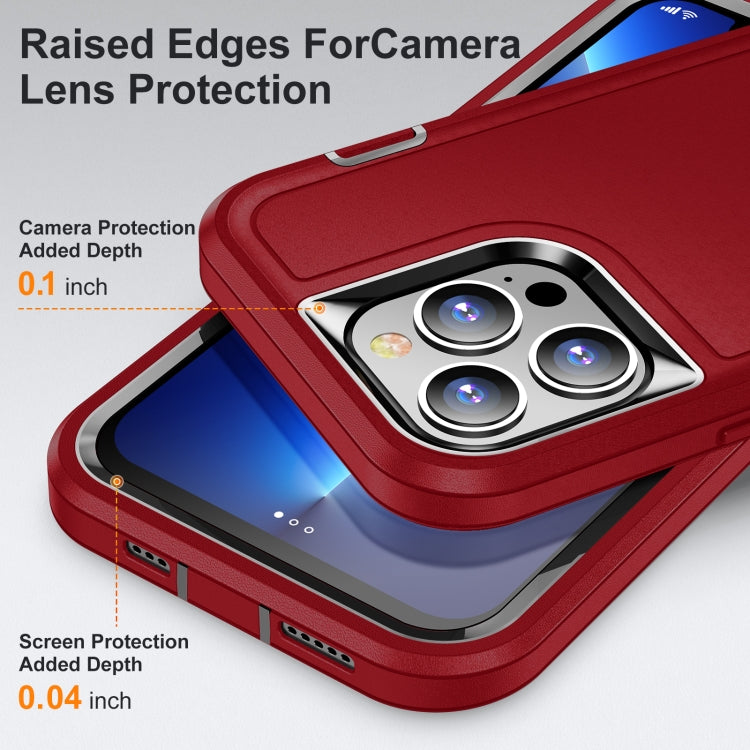 For iPhone 13 Pro Max 3 in 1 Rugged Holder Phone Case