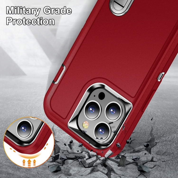 For iPhone 13 Pro Max 3 in 1 Rugged Holder Phone Case
