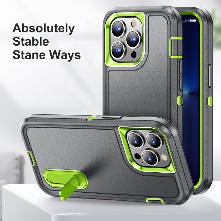For iPhone 13 Pro Max 3 in 1 Rugged Holder Phone Case