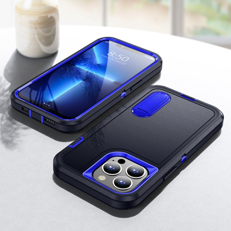 For iPhone 13 Pro Max 3 in 1 Rugged Holder Phone Case