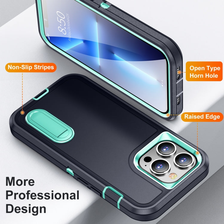 For iPhone 13 Pro Max 3 in 1 Rugged Holder Phone Case